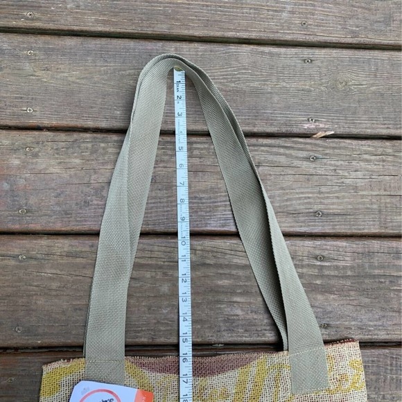 Sackcloth & Ashes Climbs Roast Womens Tote Bag Brown Recycled Burlap USA M New - Picture 6 of 9